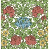 NextWall Pale Carmine & Blue Lake Vintage Rose Peel and Stick Wallpaper