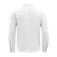 thumbnail image 4 of WTOBBY Men's Casual Long Sleeve Shirt Lapel Collar Button Front Pocket Classic Fit Breathable Cotton Blend Office Wear Business Casual Daily Top,White S, 4 of 7