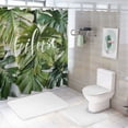 thumbnail image 7 of Orinice Tropical Green Plant Shower Curtain Get Naked Monstera Watercolor Botanical Banana Palm Leaf Summer Rainforest Jungle Green Leaves Nature Polyester Fabric Curtains Bathroom Set Hooks  60x72, 7 of 7
