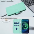 thumbnail image 5 of Wallet Case Compatible for Motorola Moto G power 2025 / 2026, PU Leather Magnetic Closure Protective Flip Folio Case with 3 Card Holder and Wrist Strap Cover Women Men,Mint Green, 5 of 9