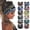 Black, variant on Headbands for Women Men LSQii Hair Band Hijab Wicking Sweat Quick Dry Black Adjustable Elastic Print Head Wrap for Outdoor Sport Gym Summer 2026