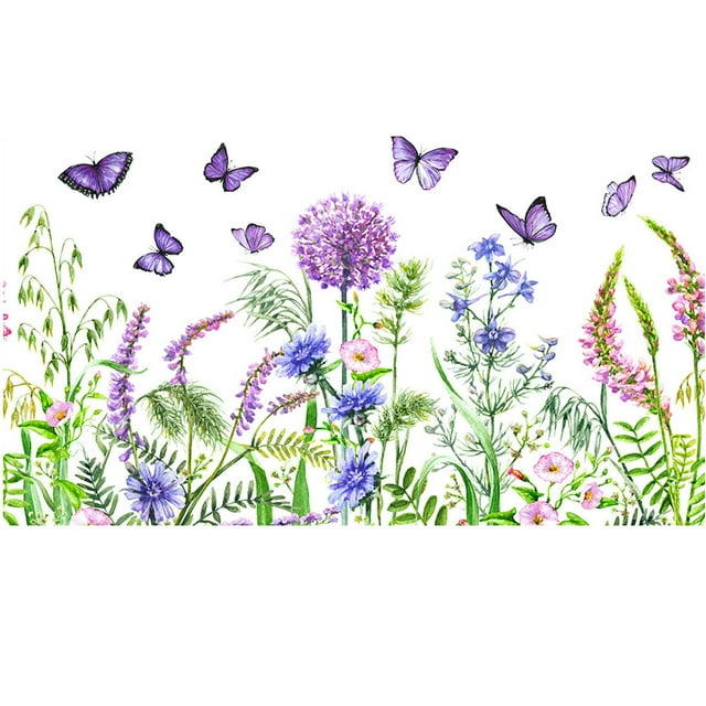 Flower Wall Sticker Window Decoration Removable Pvc Material For Living Room Bedroom Glass Cabinet Decor Floral Design Flower Wall Sticker