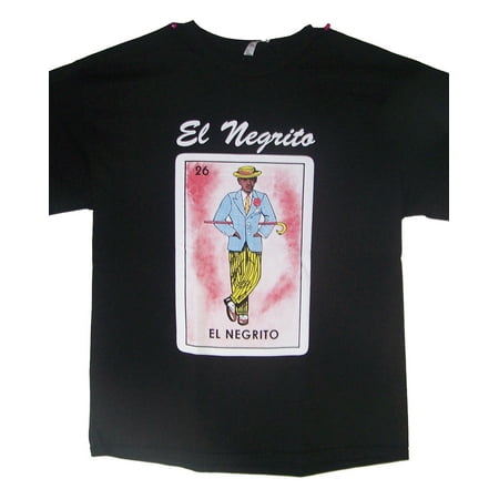 - EL NEGRITO Lottery T-Shirts Loteria T-Shirts Mexican T-Shirts US Screen Printed XLarge - Gifts (MXTS318*)