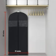 Plixio 60 Black Garment Bags Suit Bag for Hanging Clothes, Travel & Clothing Storage for Dresses, Suits - Closet Organizer