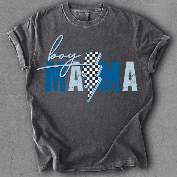 Boy Mama Lightning Checkered Graphic Tee