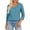 Blue, variant on Huangxinggg Women's Fashion Loose V Neck Three Quarter Sleeve Blouse Casual T Shirt Comfortable Stretch Soft Breathable Daily Wear Womens Compression Shirts