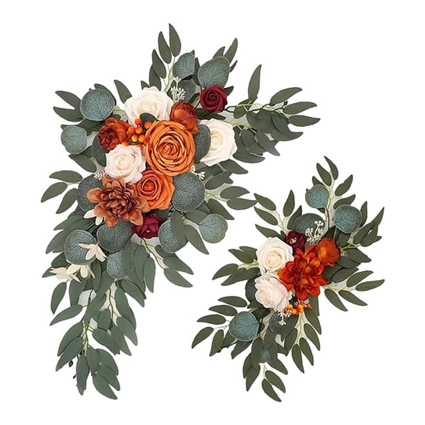 Arco de boda, señal de bienvenida de flores, botín Floral decorativo para pared, botín de flores artificiales para puerta delantera, de boda Estilo C