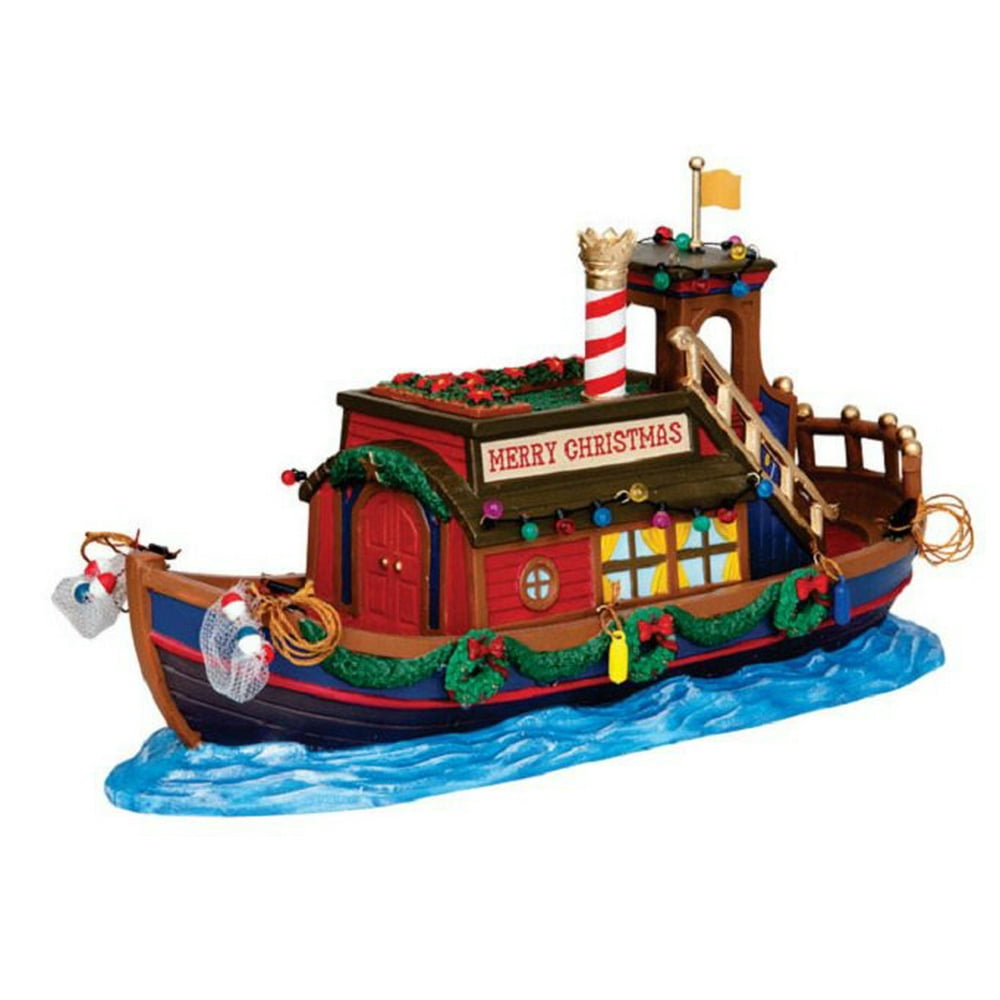 Lemax 43093 Christmas Canal Houseboat Porcelain Village Building