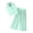 Mint Green, variant on Girls 2 Piece Outfits Double Breasted Lapel Collar Suit Vest and Pleated Wide Leg Pants Sets for Kids (Red, 2-3 Years)