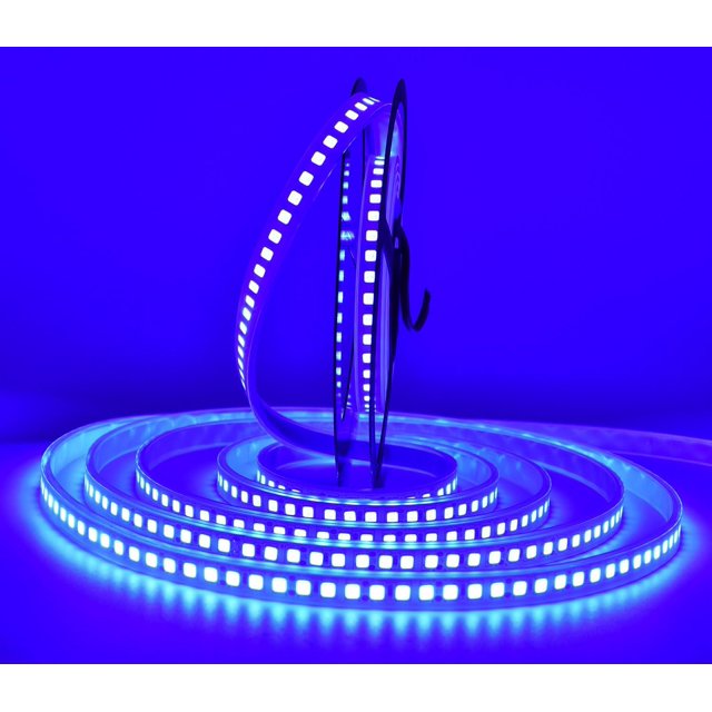 LoonWear LED Light Strip, 16.4ft 600 Units SMD 5054 LEDs(5050 Upgraded), 16000LM Flexible 12V DC Waterproof IP67 Light Strips, LED Ribbon, DIY Christmas Home Kitchen Indoor Party Decor(Blue)