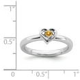 thumbnail image 5 of 925 Sterling Silver Stackable Expressions Citrine Heart Ring Size: 8; for Adults and Teens; for Women and Men, 5 of 5