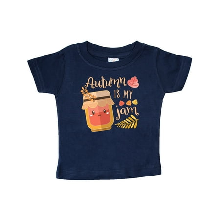 

Inktastic Autumn Is My Jam with Cute Jar and Fall Leaves Gift Baby Boy or Baby Girl T-Shirt