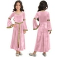 thumbnail image 1 of TiaoBug Robe Longue à Manches Évasées pour Filles Enfants, Robe de Princesse Médiévale, Robes Maxi Renaissance, Robes de Bal, Rose 12, 1 of 7