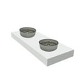 thumbnail image 2 of Cowrie 14" Round Decorative Vessel Black Glass Sinks With 60" White Base, 2 of 7