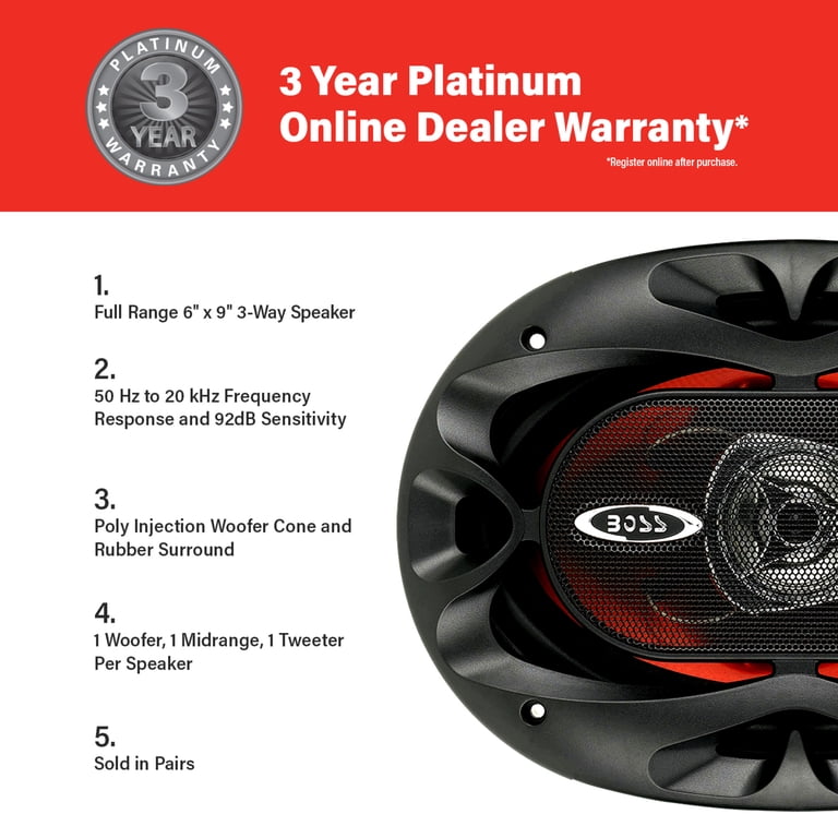 BOSS Audio Systems, Car Door Speakers, 6 x 9 inch, 400 Watts Max