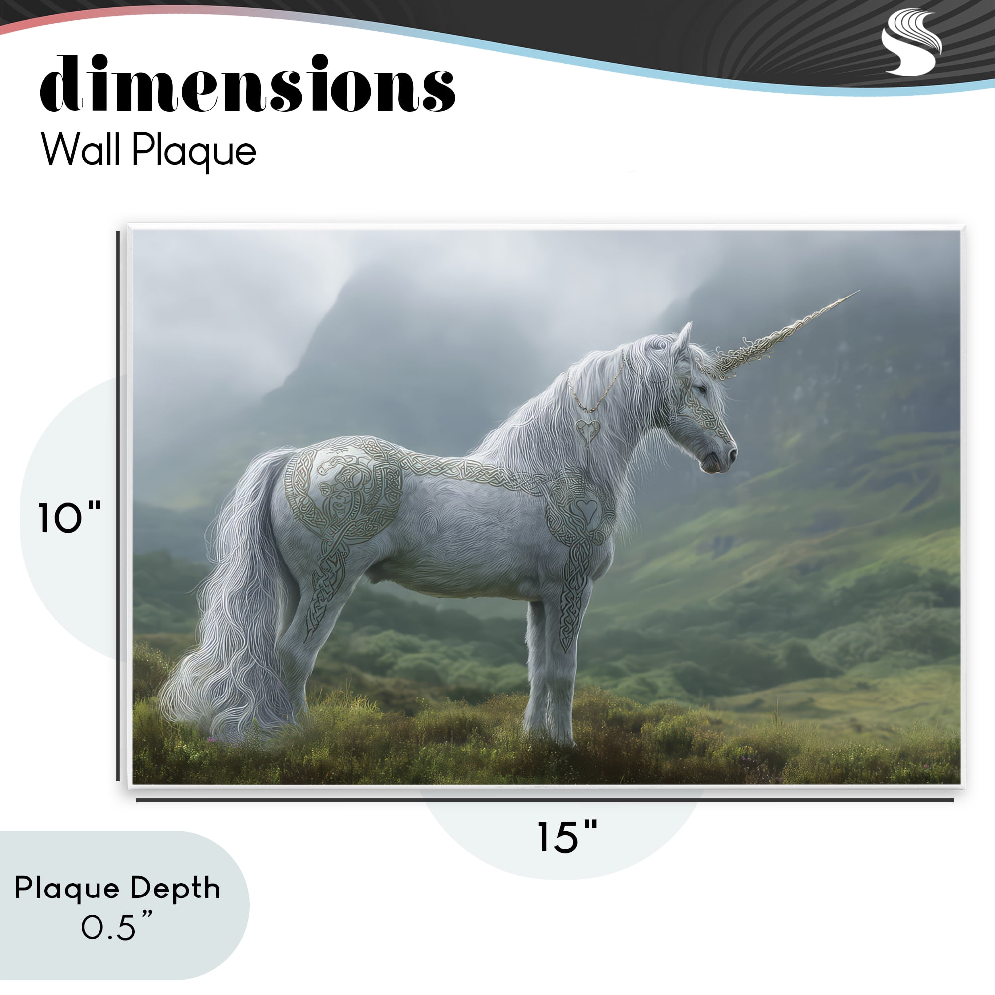 Stupell Industries Elegant Celtic Unicorn Wall Plaque Art, design by The Wands Want