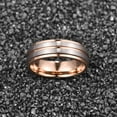 thumbnail image 4 of JQUEEN Men's 8mm Rose Gold Frosted Electro Plated Tungsten Carbide Engagement Rings Size 7-12, 4 of 5