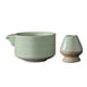 thumbnail image 5 of Juego de 2 cuencos tradicionales para matcha, cuencos de cerámica para matcha para principiantes. Verde claro, 5 of 9