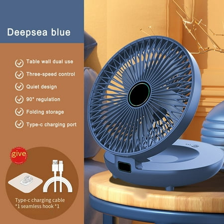 

Small Wall Mounted Fan Wireless Usb Charging Fan With Hanger