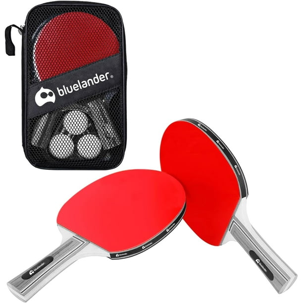 Set de 2 Raquetas y 3 Pelotas de Ping Pong Bluelander con Funda