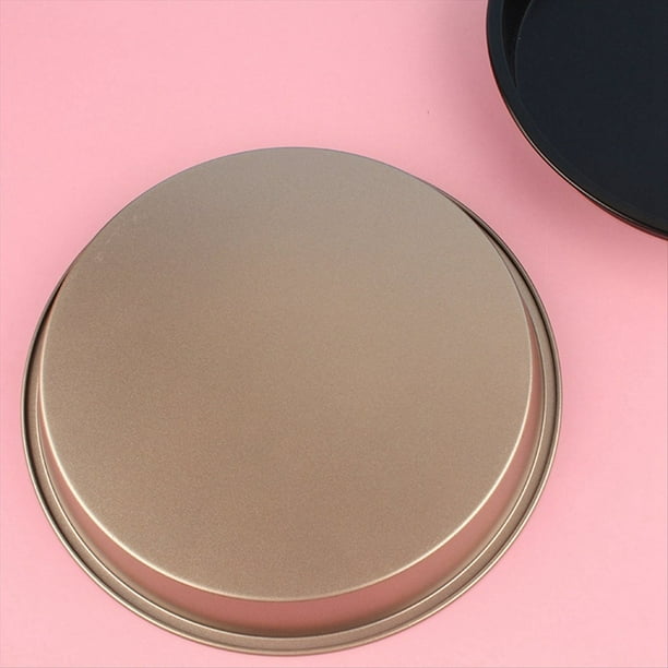Molde Redondo para Pizza, para Pizza, Bandeja Profunda, Molde Antiadherente de Acero Al Carbono, Herramienta para Horno, Bandeja para Molde para Hornear, 9 Pulgadas, Negro