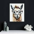 thumbnail image 4 of JEUXUS Black and White Alpaca Canvas Prints Wall Art Funny Animals Wearing Glasses Pictures Cute Alpaca Portrait Wall Decor for Living Room Bedroom Bathroom12"x16", 4 of 4