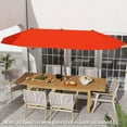 thumbnail image 3 of ZOPan 13 FT Large Patio Umbrella, Outdoor Double-Sided Table Market Umbrella w/Crank Handle, 12 Heavy-Duty Ribs, Sun-Protective Rectangular Twin Parasol for Garden Deck Lawn Poolside (Orange), 3 of 11