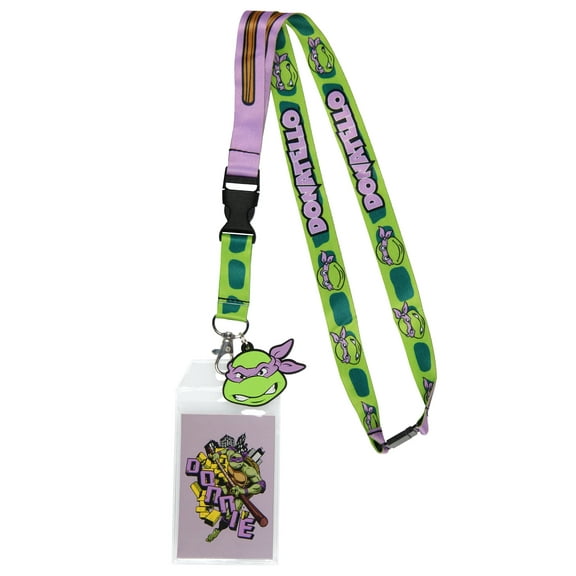 Teenage Mutant Ninja Turtles Character Design ID Badge Holder Lanyard With 2" Rubber Charm