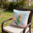 thumbnail image 6 of Tulip Print Faux Fur Throw Pillow Covers - 45cm Double-Sided Short Plush Cushion Cases, Spring Floral Decor for Sofa, Couch & Bedroom, No Insert, 6 of 8