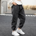thumbnail image 4 of OVAFBAU Boys Jeans Denim Pants Joggers Boys Denim Graphic Pocket Summer Casual Pants, 4 of 6