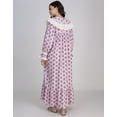 thumbnail image 4 of Moomaya Women's Cotton Nightdress | Long Maxi Lounge Nightwear | Button-Down Sleepwear With Frill & Lace, 4 of 8