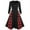 Red, variant on Ichuanyi Woman Dress Women Retro O-Neck Long Sleeve Bow Plaid Print Button Patchwork Midi Vintage Dress