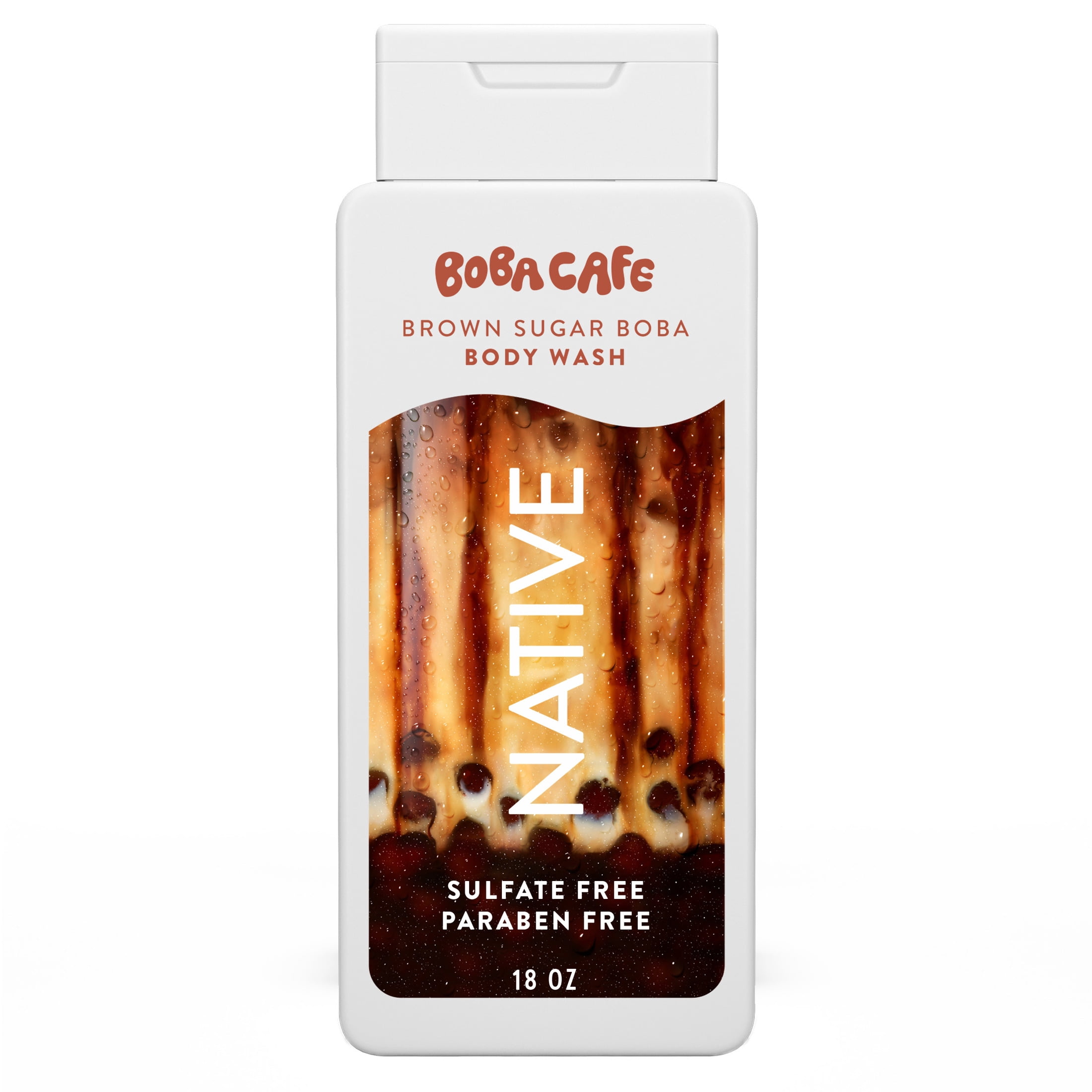 Native Body Wash, Limited Edition Brown Sugar Boba, Sulfate Free Body Wash for Women & Men, Boba Café, 18 fl oz