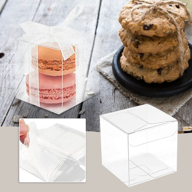 Mefallenssiah Transparent Gift Box with White Ribbon Plastic Gift Box Transparent Box