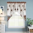 thumbnail image 6 of Farmhouse Kitchen Window Curtains, Swag Curtains Valance for Bedroom Living Room Bathroom, Western Texas Star American Country Berry Rod Pocket Window Treatment Curtain Block Drapes 2 Panels 36"x36", 6 of 9
