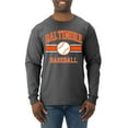 thumbnail image 1 of Wild Bobby City of Baltimore Baseball Fantasy Fan Sports Men's Long Sleeve T-Shirt, Heather Black, Medium, 1 of 6