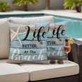 thumbnail image 6 of 2 Pack Outdoor Waterproof Throw Pillow Covers,Beach Life Ocean Starfish Decorative Square Pillow Case Patio Pillowcases for Chair Couch Sofa 16x16in, 6 of 9