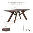 thumbnail image 4 of Furniture of America Pradan Solid Wood 3D Cuts Top Dining Table in Rich Walnut, 4 of 14