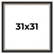 31x31 Frame Black Real Wood Picture Frame Width 2.25 Inches | Interior Frame Depth 0.5 Inches |