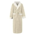 thumbnail image 4 of Oksale Fluzzy Flannel Robe for Women Plus Size Midi Bath Robe Trendy Shawl Collar Robes with Pockets Cozy Long Sleeve Belted Nightgowns Ultra Soft Thermal Winter Housecoats White XL, 4 of 4