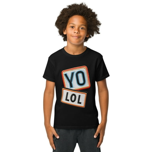 YO! LOL Youth t-shirt (Black, XS)