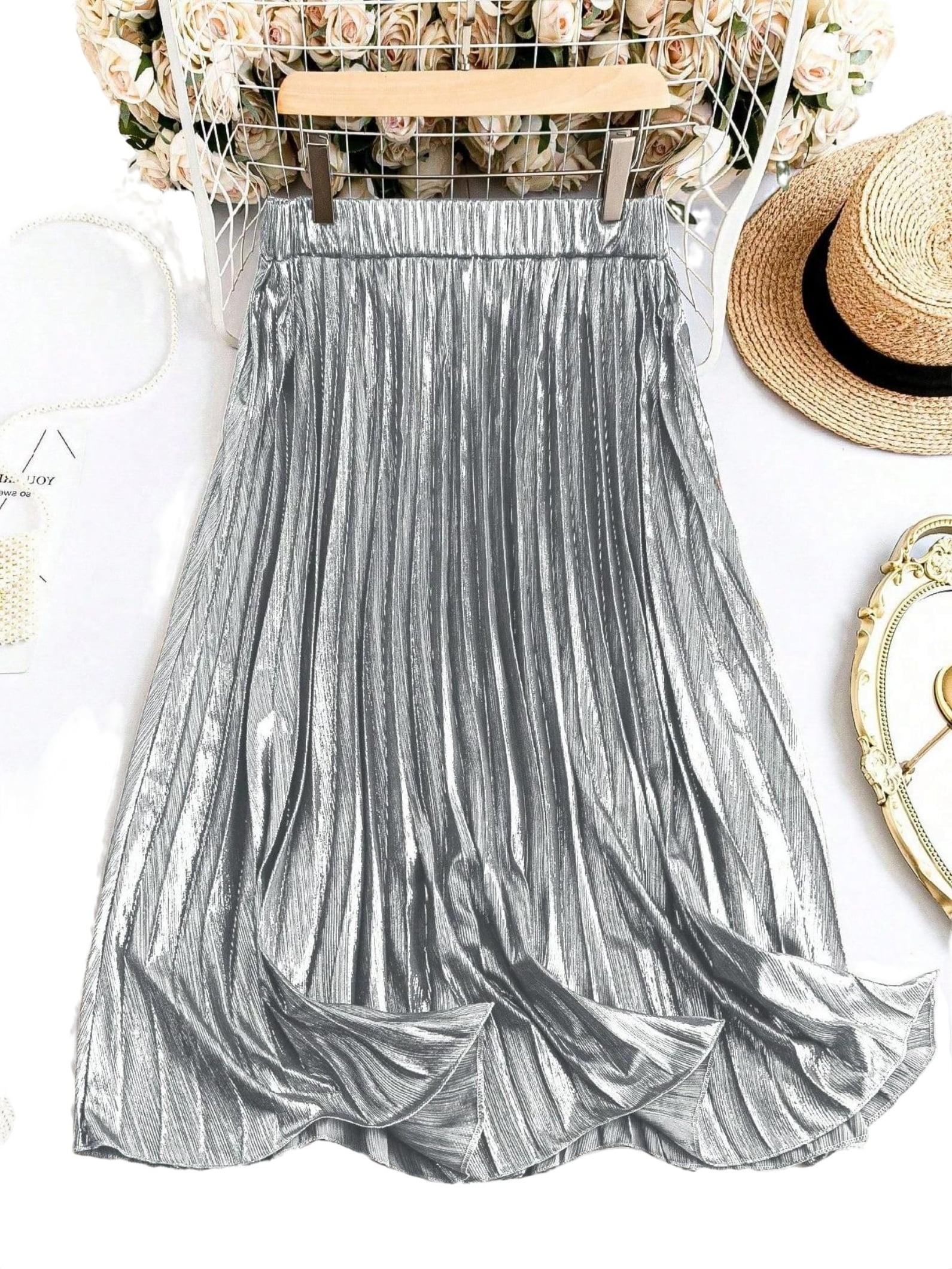 Gold pleated skirt walmart hotsell