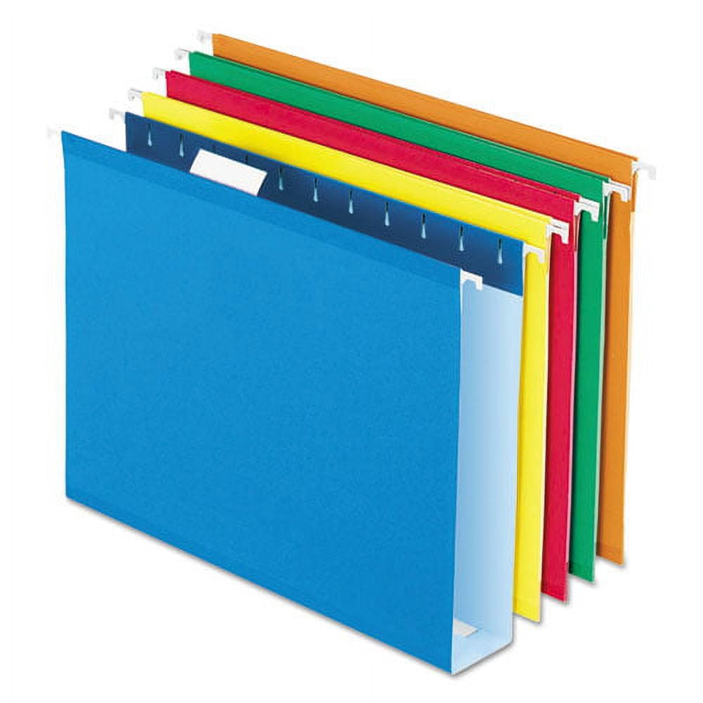 "Extra Capacity Reinforced Hanging File Folders With Box Bottom, Letter Size, 1/5-Cut Tab, Assorted, 25/box | Bundle of 5 Boxes"