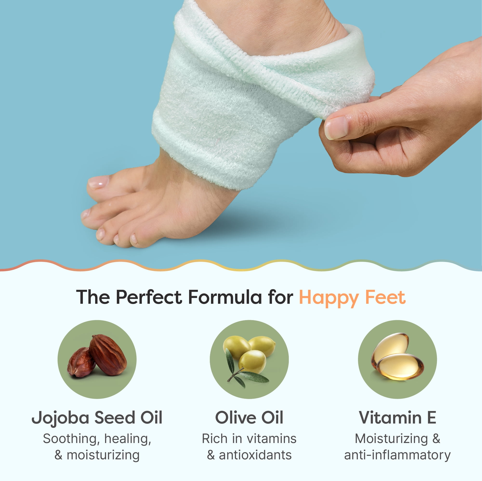 (3 pack) ZenToes Moisturizing Gel Heel Socks for Foot Care and Healing