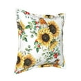 thumbnail image 2 of Bingfone Decorative Pillow Covers 20"X20" Sunflowers Leaves And Birds Couch Pillow Cases Modern Farmhouse Covers For Couch Sofa Bed, 2 of 9