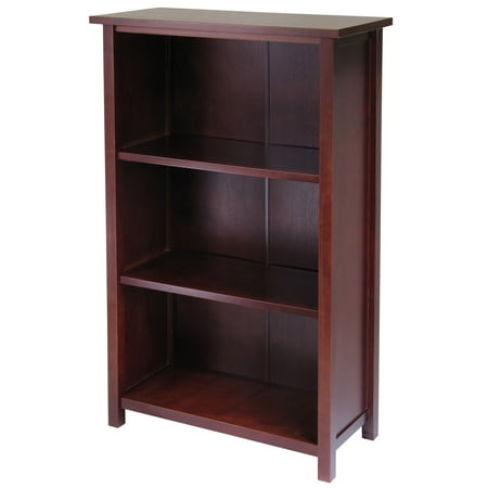 - Milan 4-Shelf Bookcase, Antique Walnut