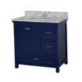 thumbnail image 5 of Paige 36" Bathroom Vanity with Royal Blue Cabinet and Carrara Marble Top, 5 of 5