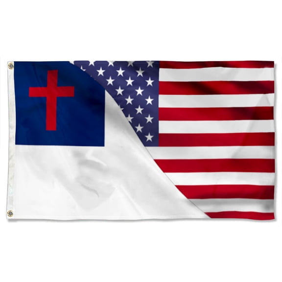 Cayyon Christian Flag 3x5Feet Christian Flag American Christian Grommet Flag Banner with 2 Brass Grommets