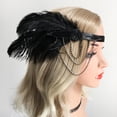 thumbnail image 1 of Diadema De Plumas Hecha A Mano - De Plumas De - Diadema Con Hugo Diadema Flapper para mujer, 1 of 10