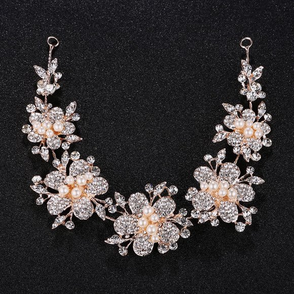 Raindrops Golden Bridal Hair Band with Rhinestone Alloy Design for Wedding and Special Occasions